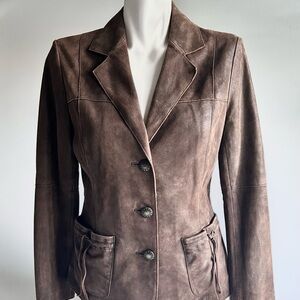 J. Jill Brown Genuine Leather Jacket size XS
